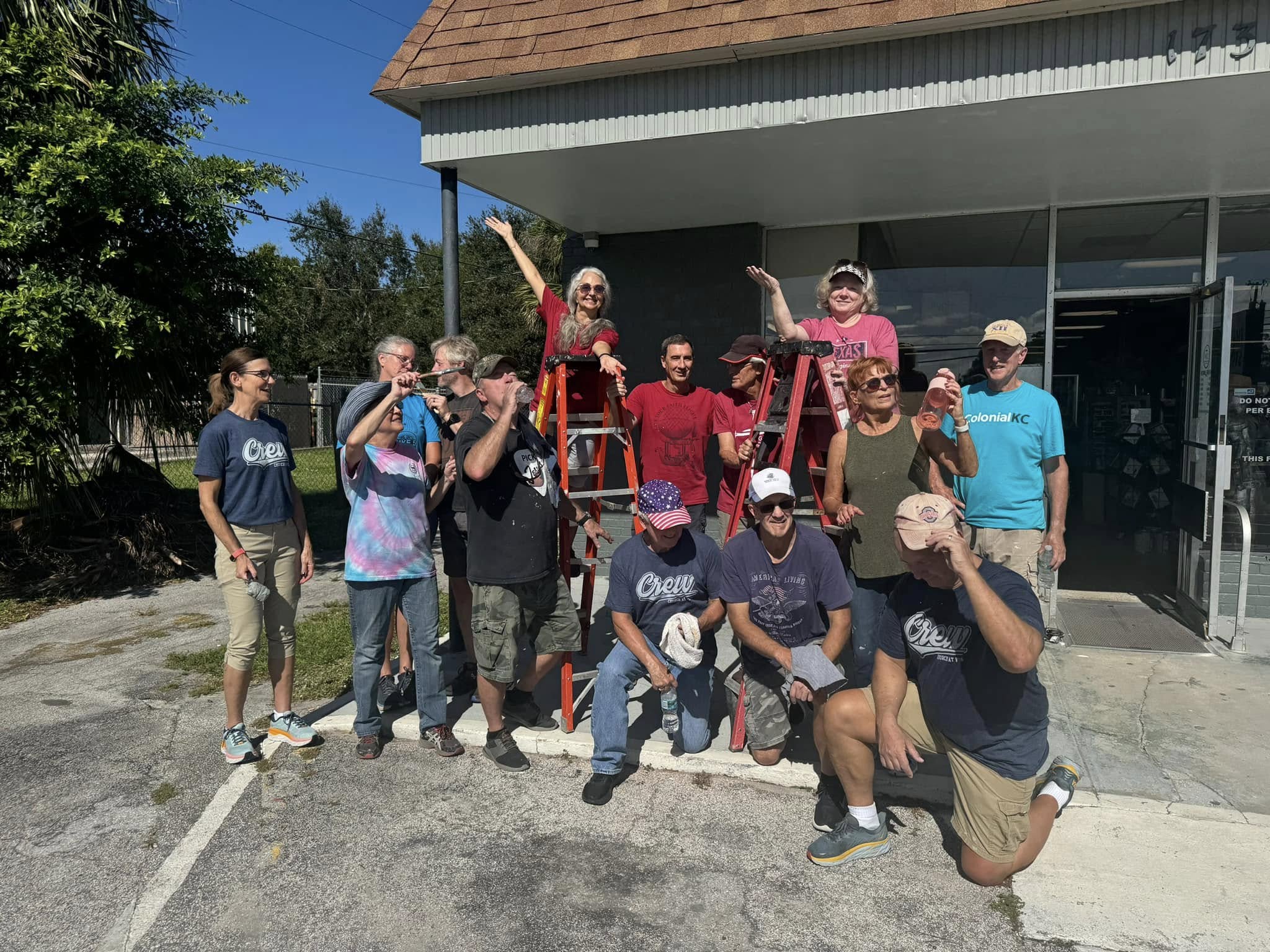 Volunteers outside CITA Thrift Store on Aurora Road in Melbourne, Florida supporting local recovery and life restoration programs