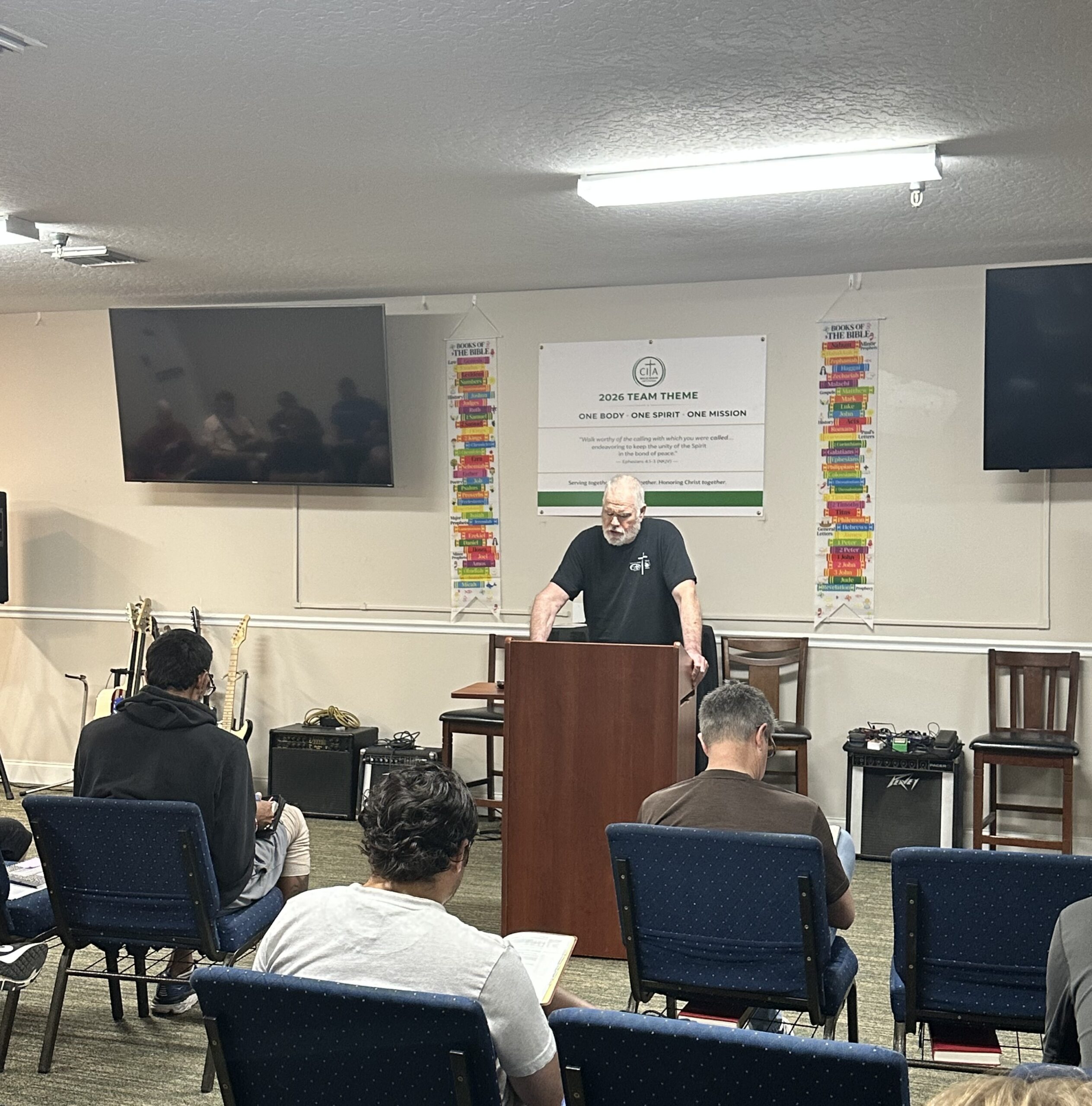CITA resident Gerry leading chapel