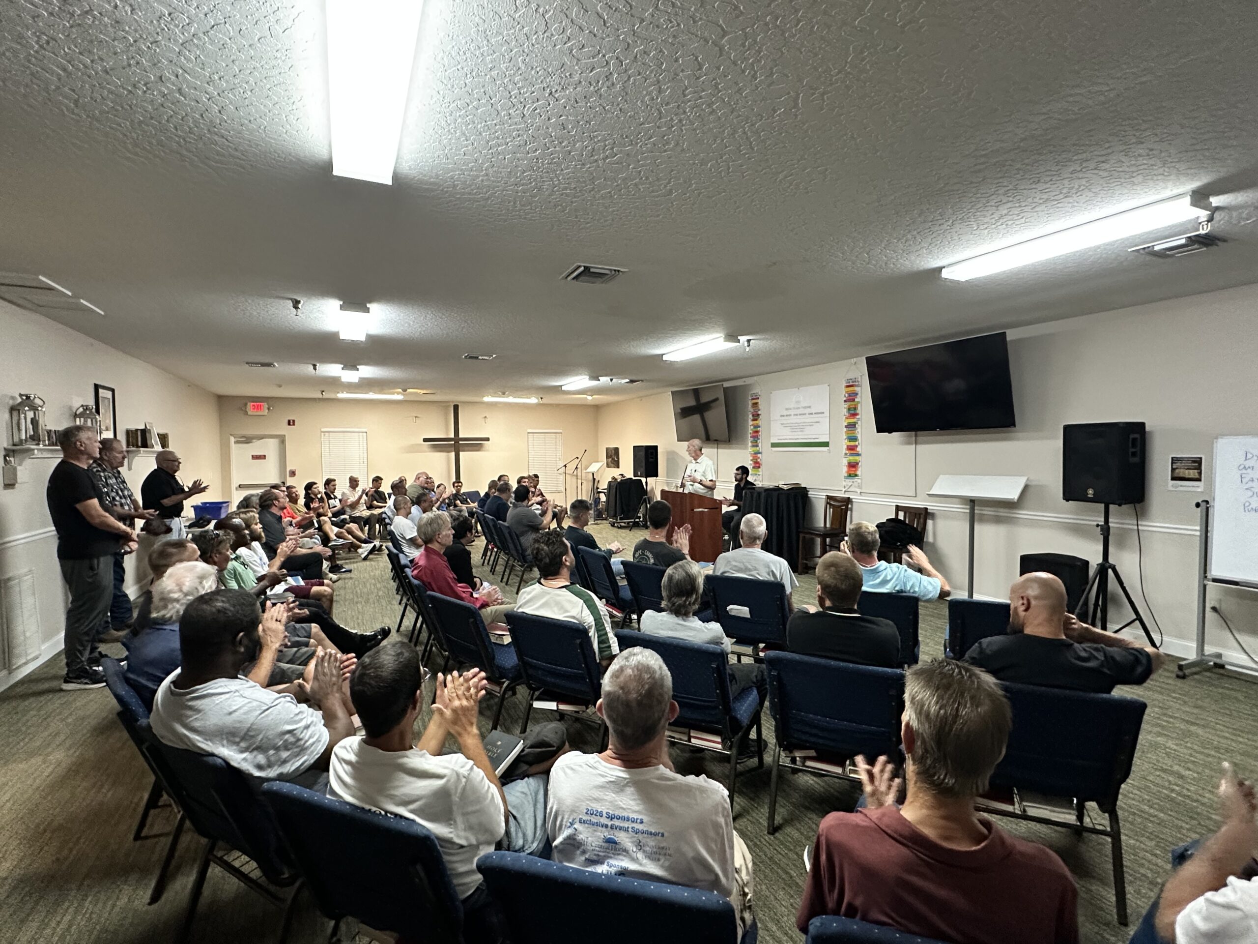 Men at Christ Is The Answer Rescue Mission during the September phase-up and graduation celebration